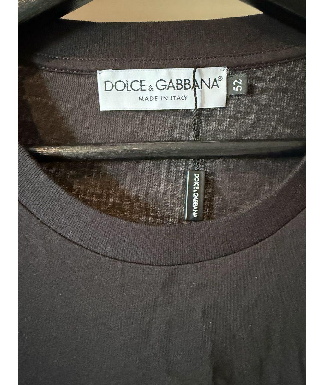 DOLCE&GABBANA Черная хлопковая футболка, фото 3