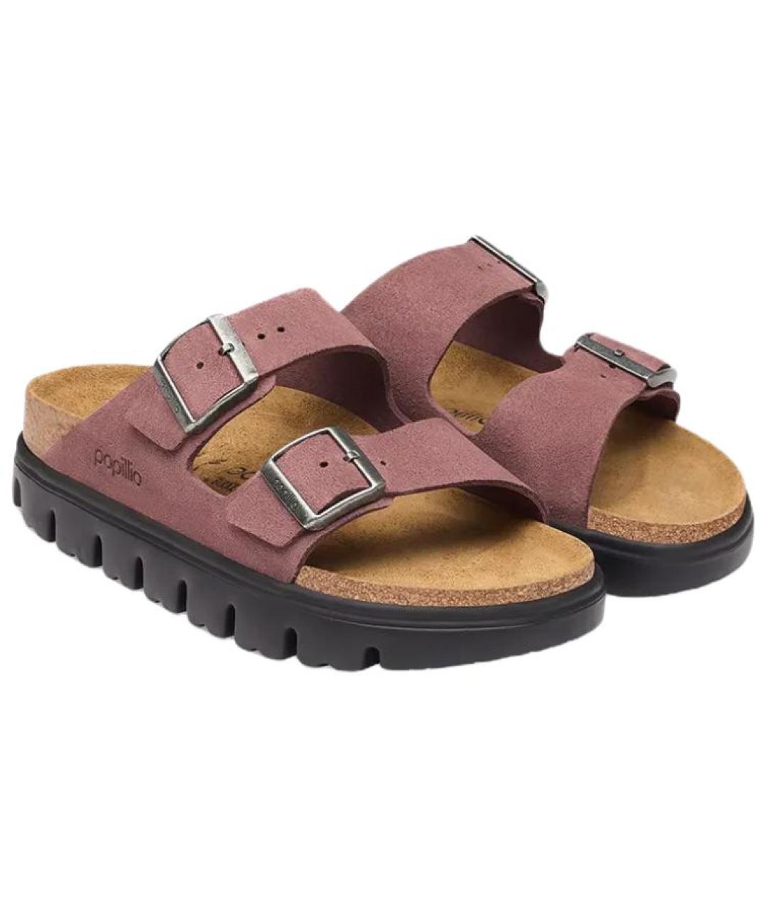 BIRKENSTOCK Розовые замшевые сандалии, фото 3