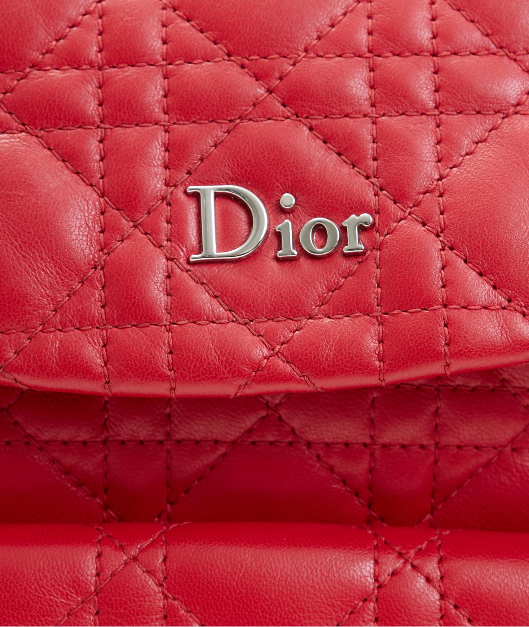 CHRISTIAN DIOR Красный кожаный рюкзак, фото 3