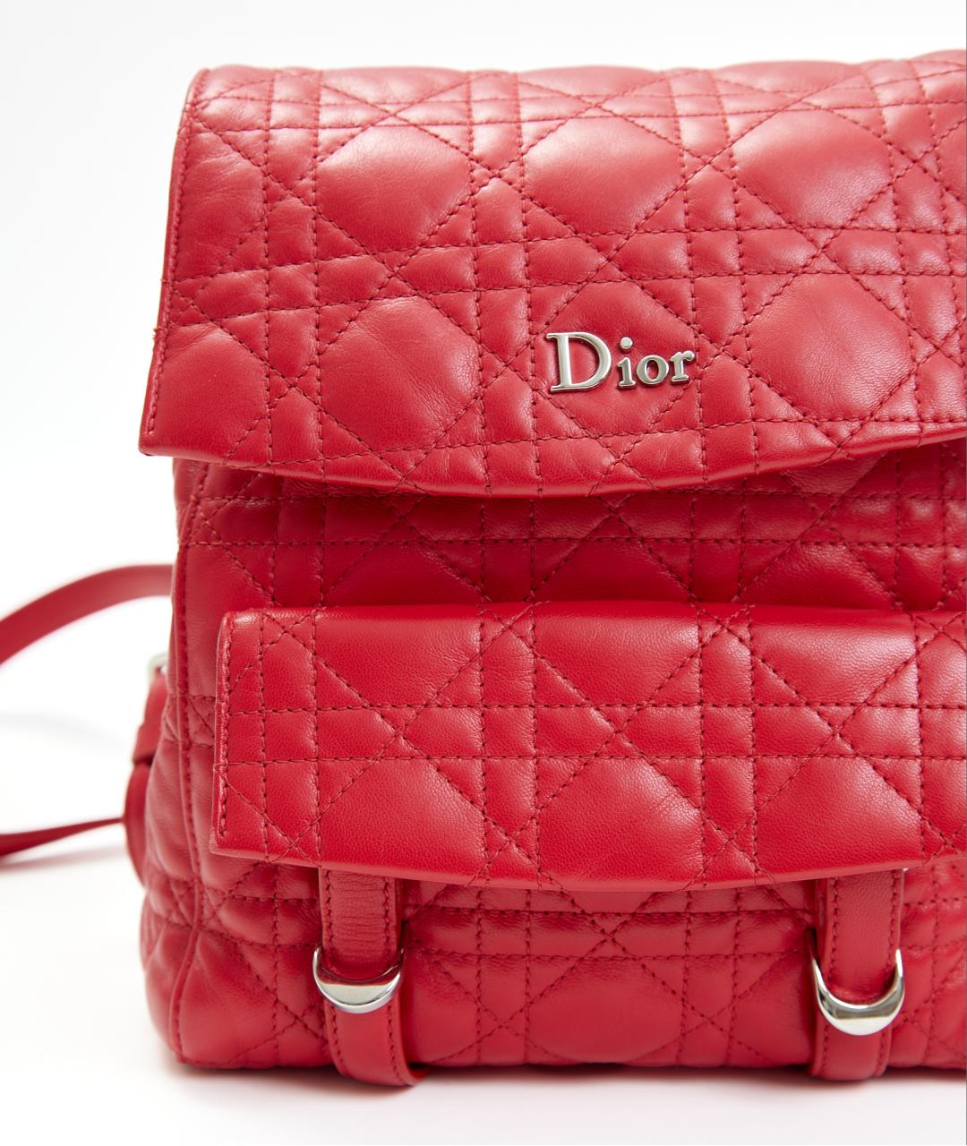 CHRISTIAN DIOR Красный кожаный рюкзак, фото 2