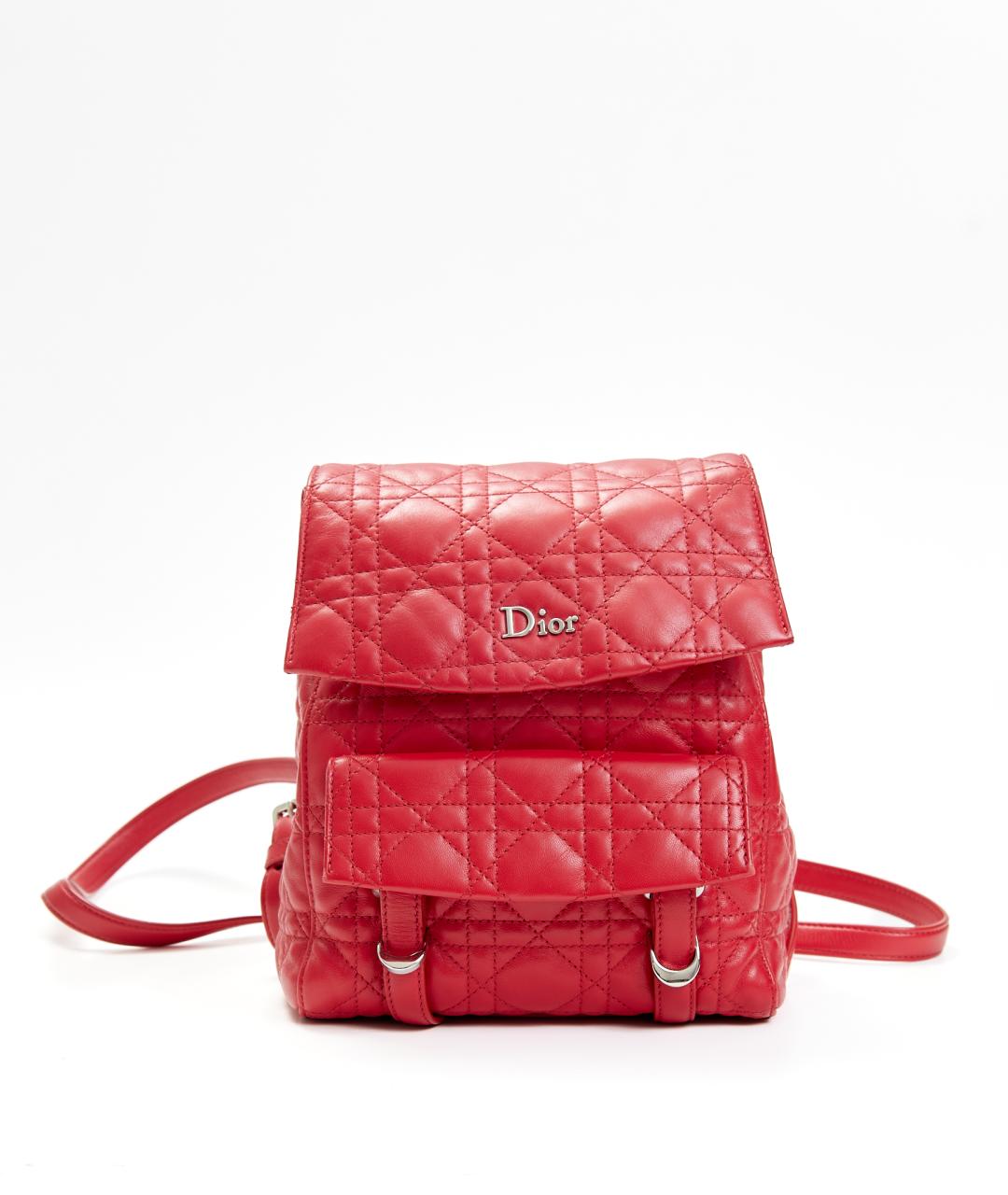 CHRISTIAN DIOR Красный кожаный рюкзак, фото 10