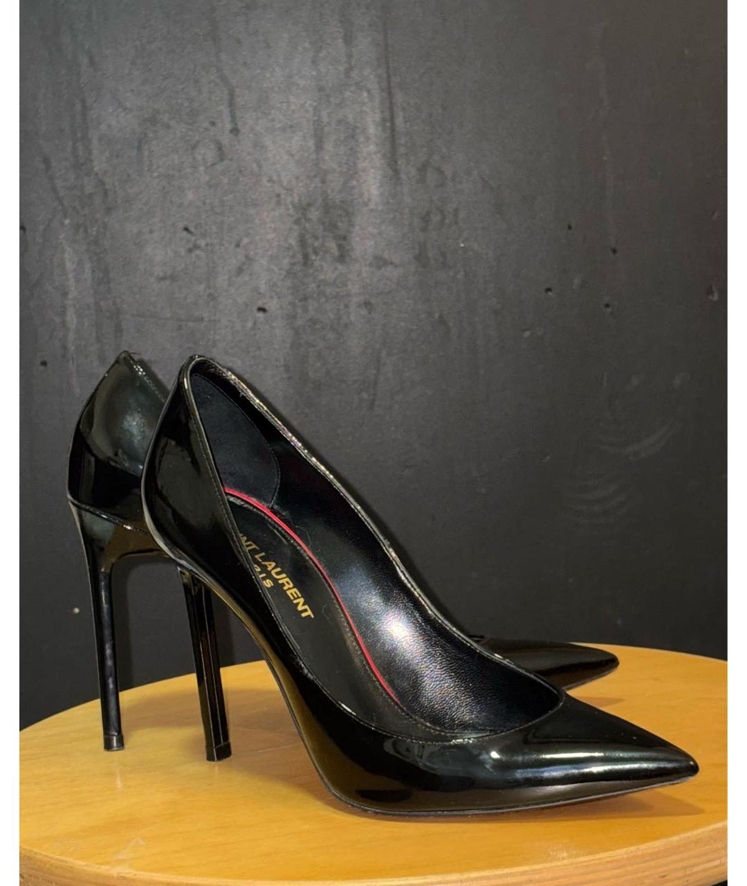 SAINT LAURENT Черные туфли из лакированной кожи, фото 5