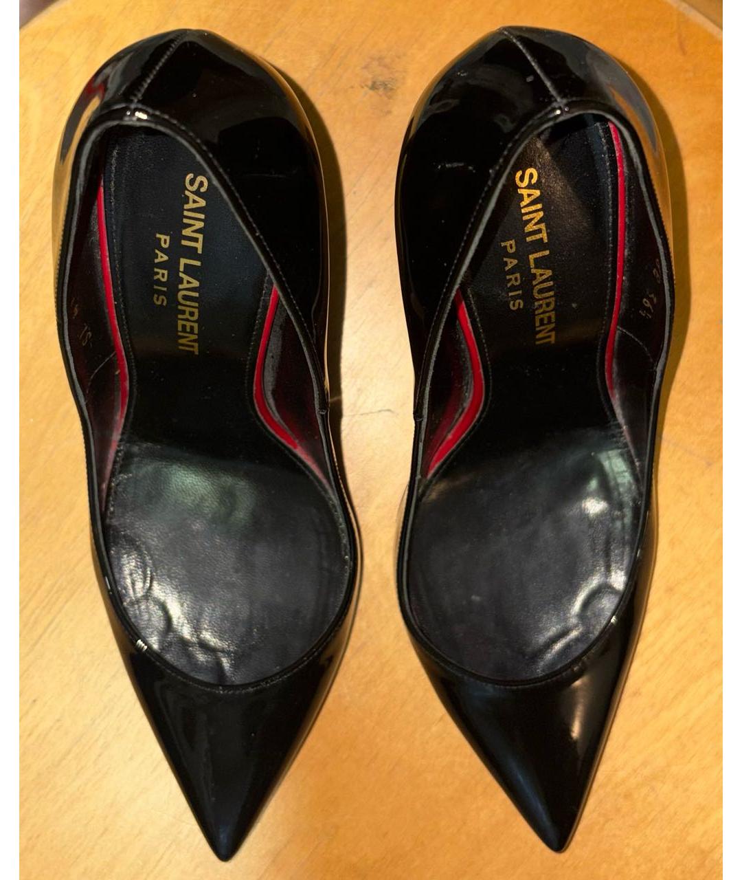 SAINT LAURENT Черные туфли из лакированной кожи, фото 3