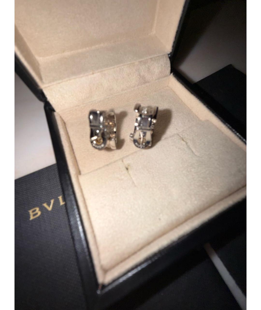 BVLGARI Серебряные серьги из белого золота, фото 4
