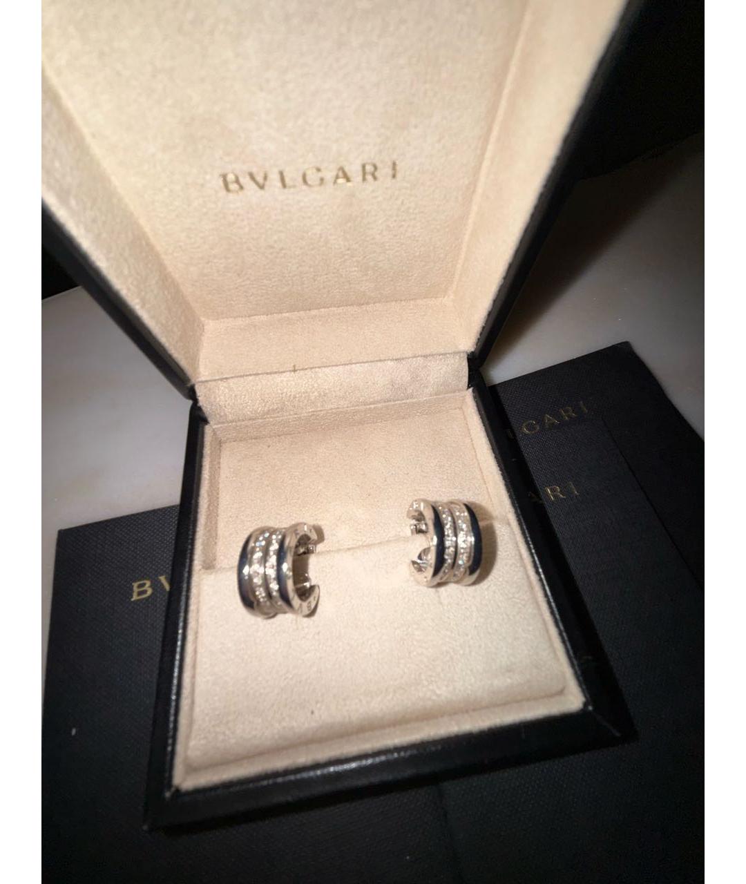 BVLGARI Серебряные серьги из белого золота, фото 5