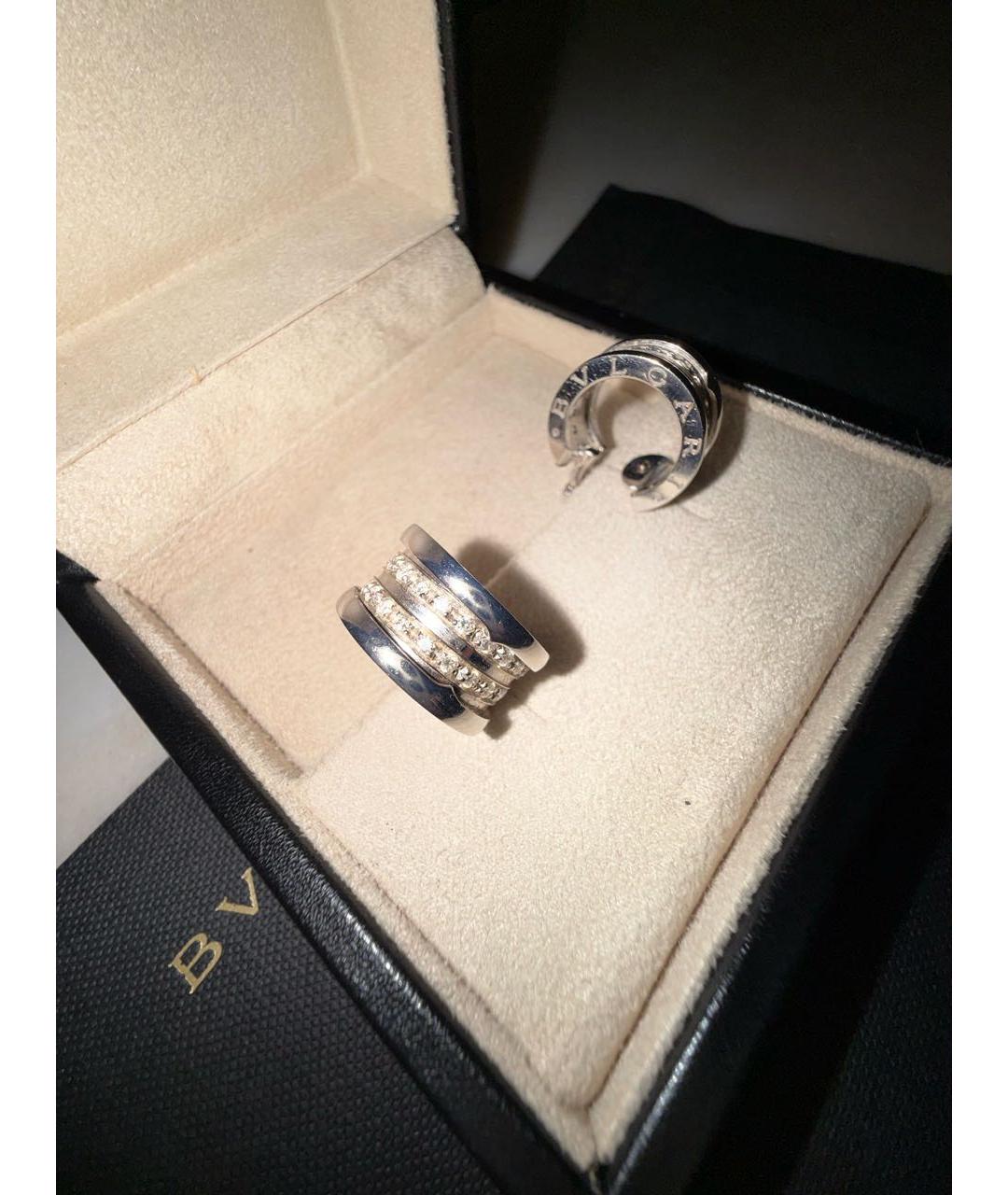 BVLGARI Серебряные серьги из белого золота, фото 2