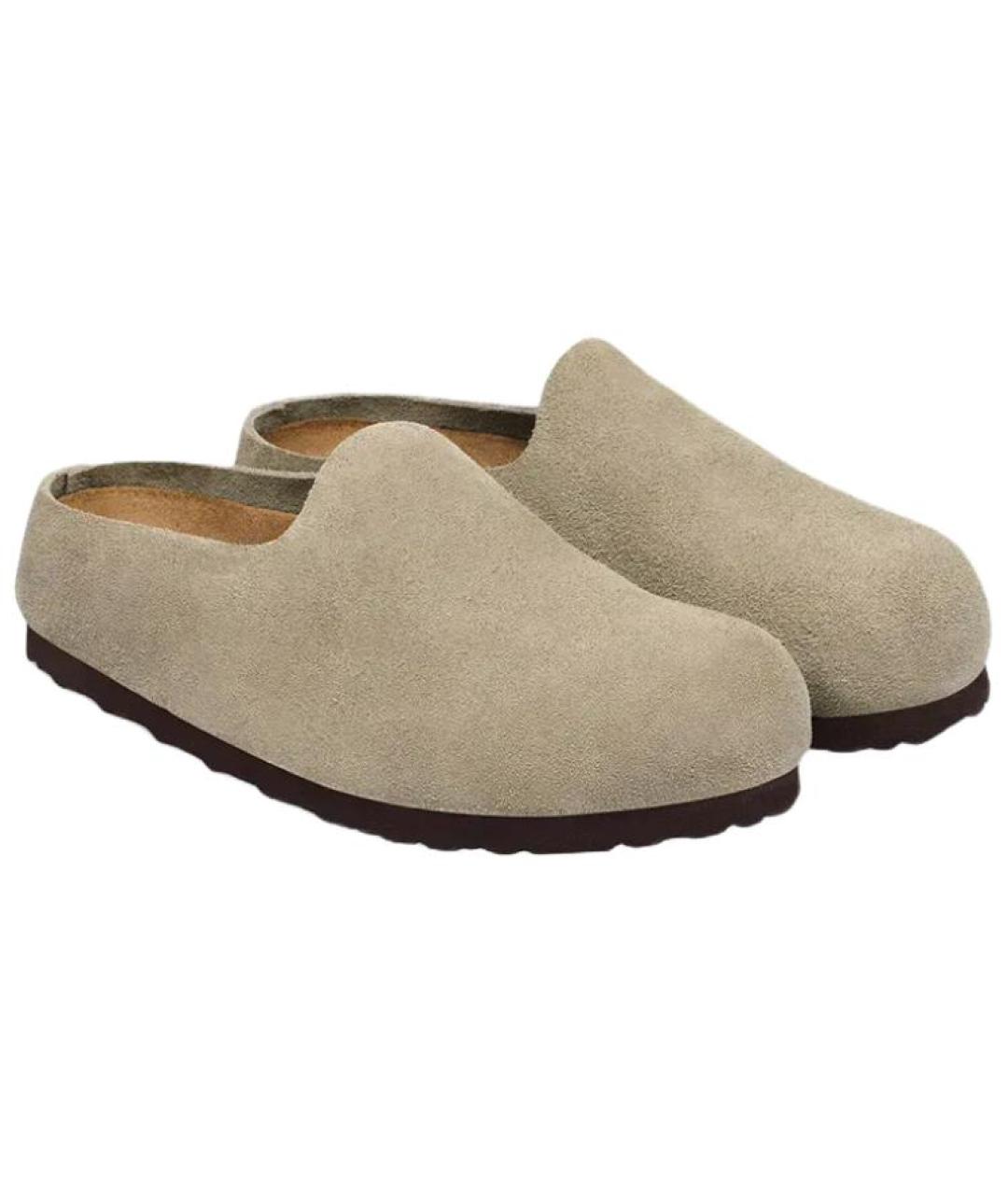 BIRKENSTOCK Коричневые замшевые мюли, фото 3
