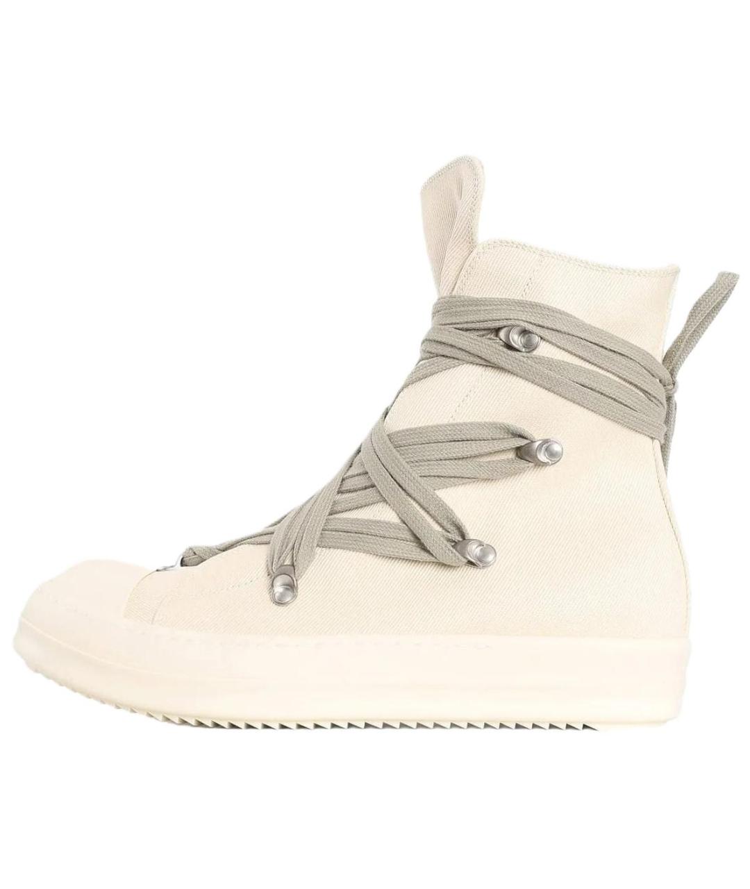 RICK OWENS Бежевые высокие кроссовки / кеды, фото 6