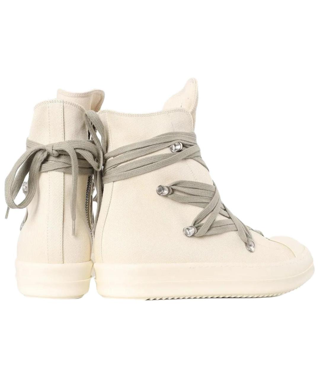 RICK OWENS Бежевые высокие кроссовки / кеды, фото 5
