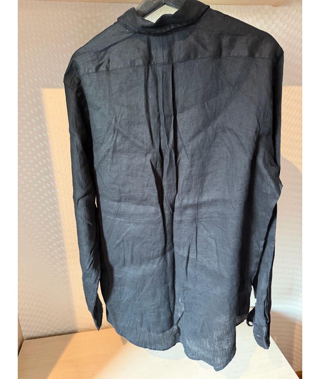 POLO RALPH LAUREN Черная льняная классическая рубашка, фото 2