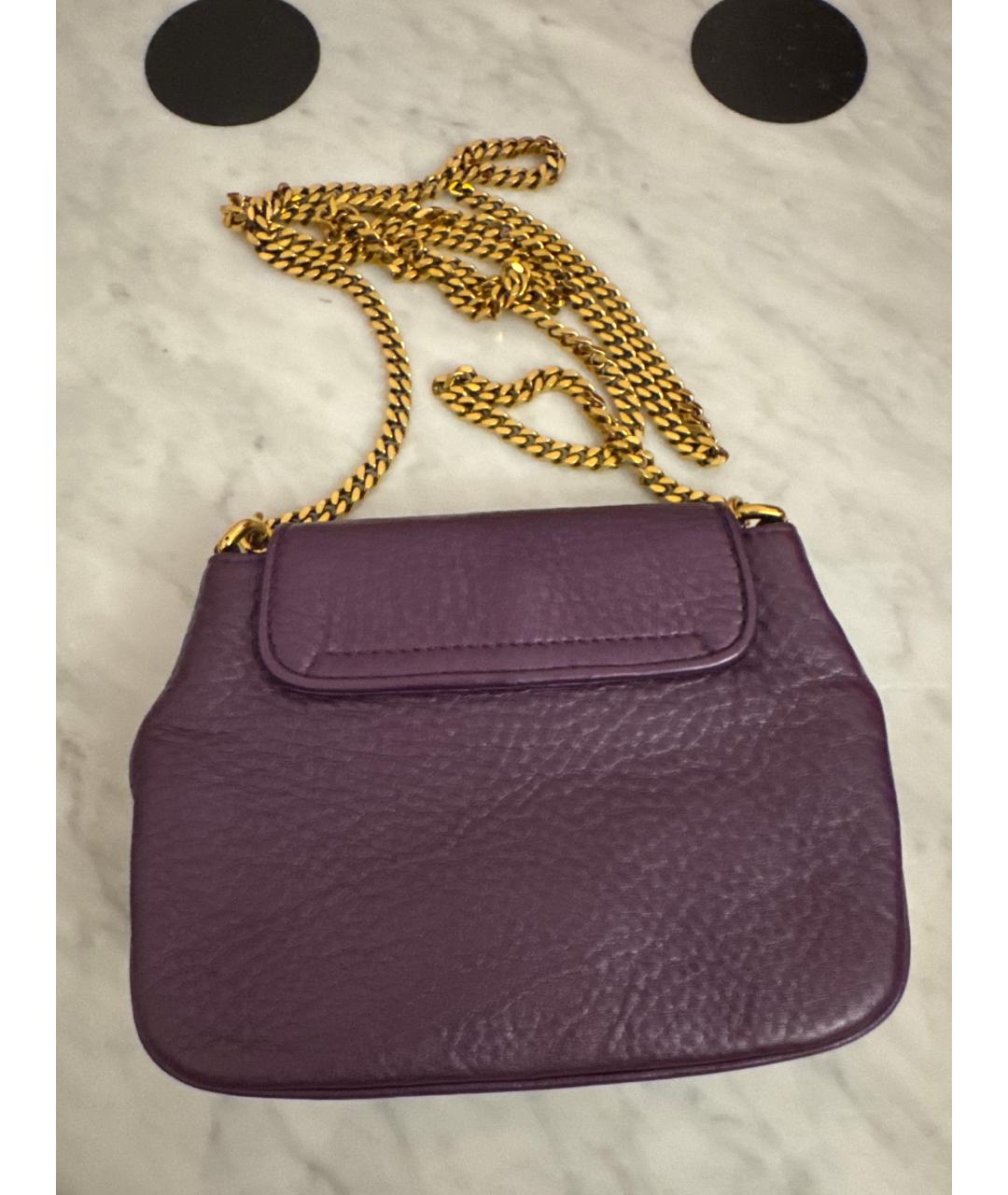 GUCCI Фиолетовая кожаная сумка через плечо, фото 3