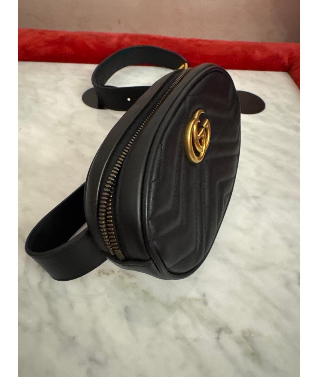 GUCCI Черная кожаная поясная сумка, фото 2