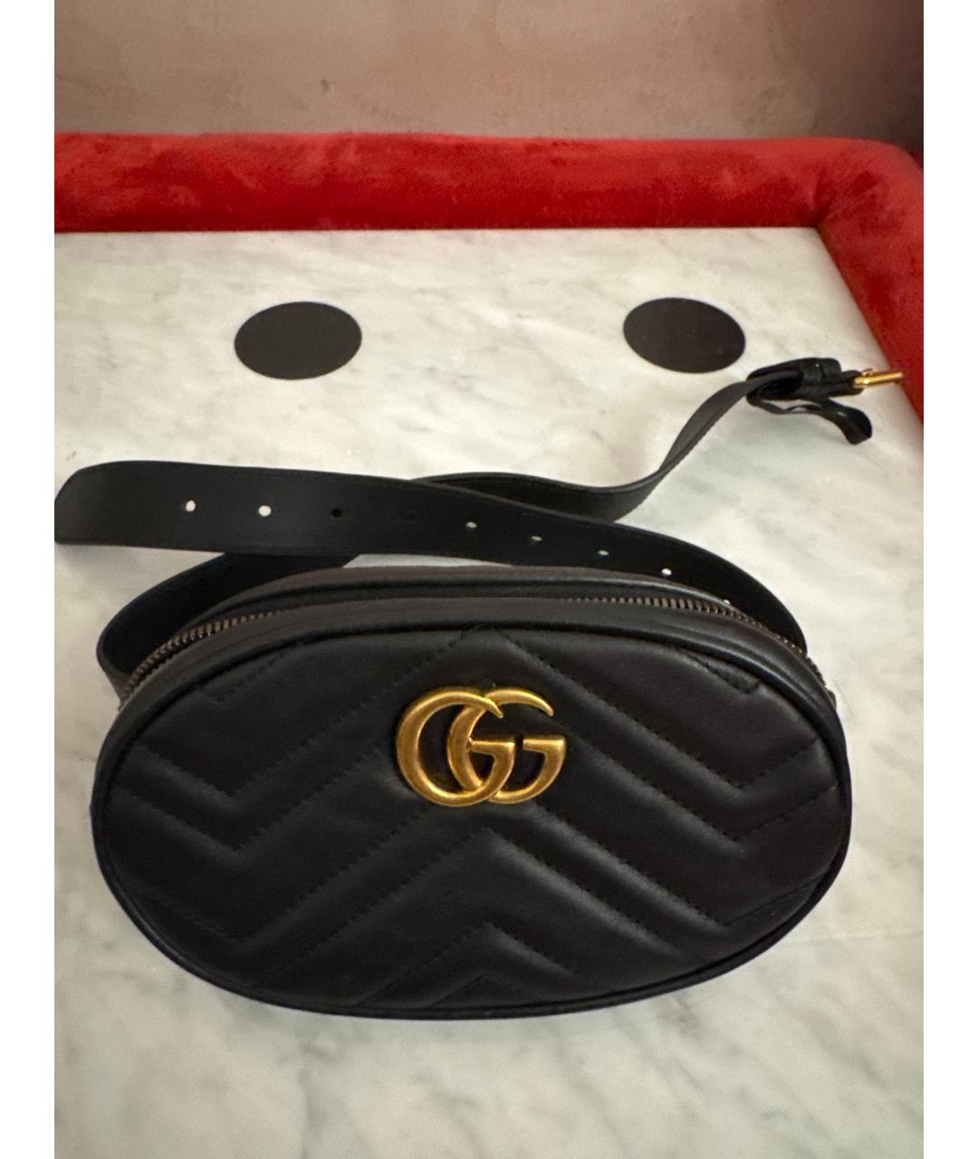 GUCCI Черная кожаная поясная сумка, фото 5