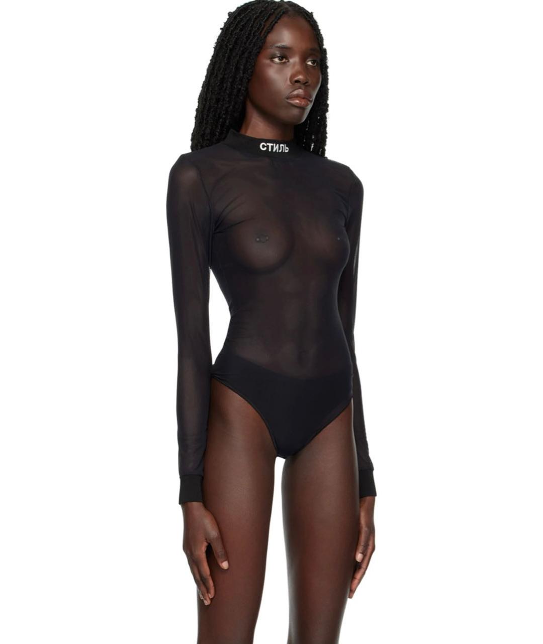 HERON PRESTON Черное полиэстеровое боди, фото 2