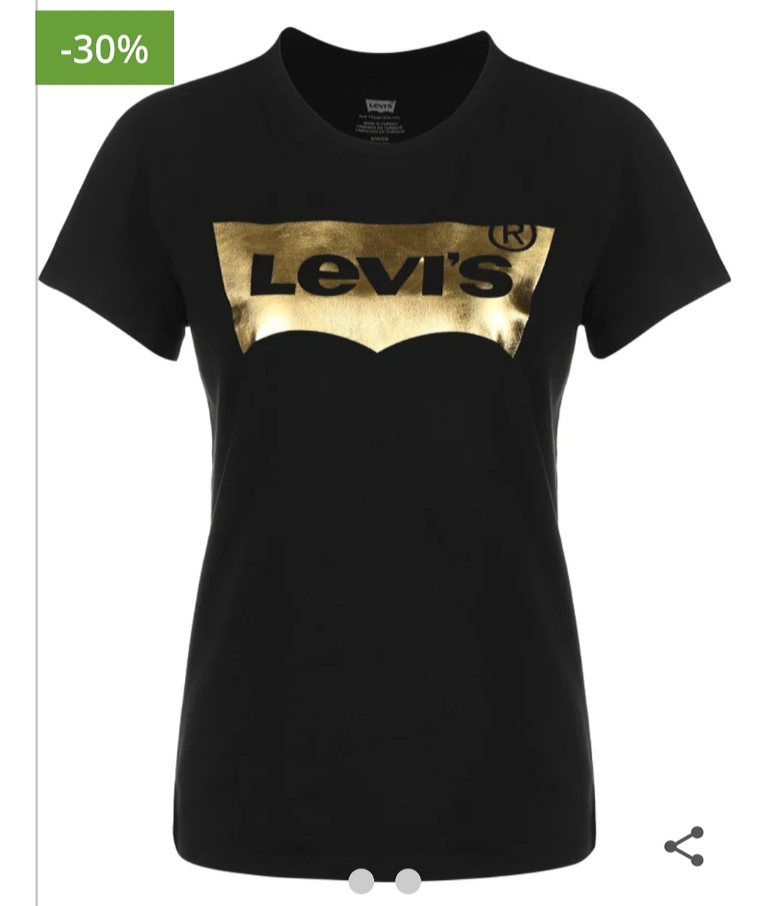 LEVI'S Черная хлопковая футболка, фото 6