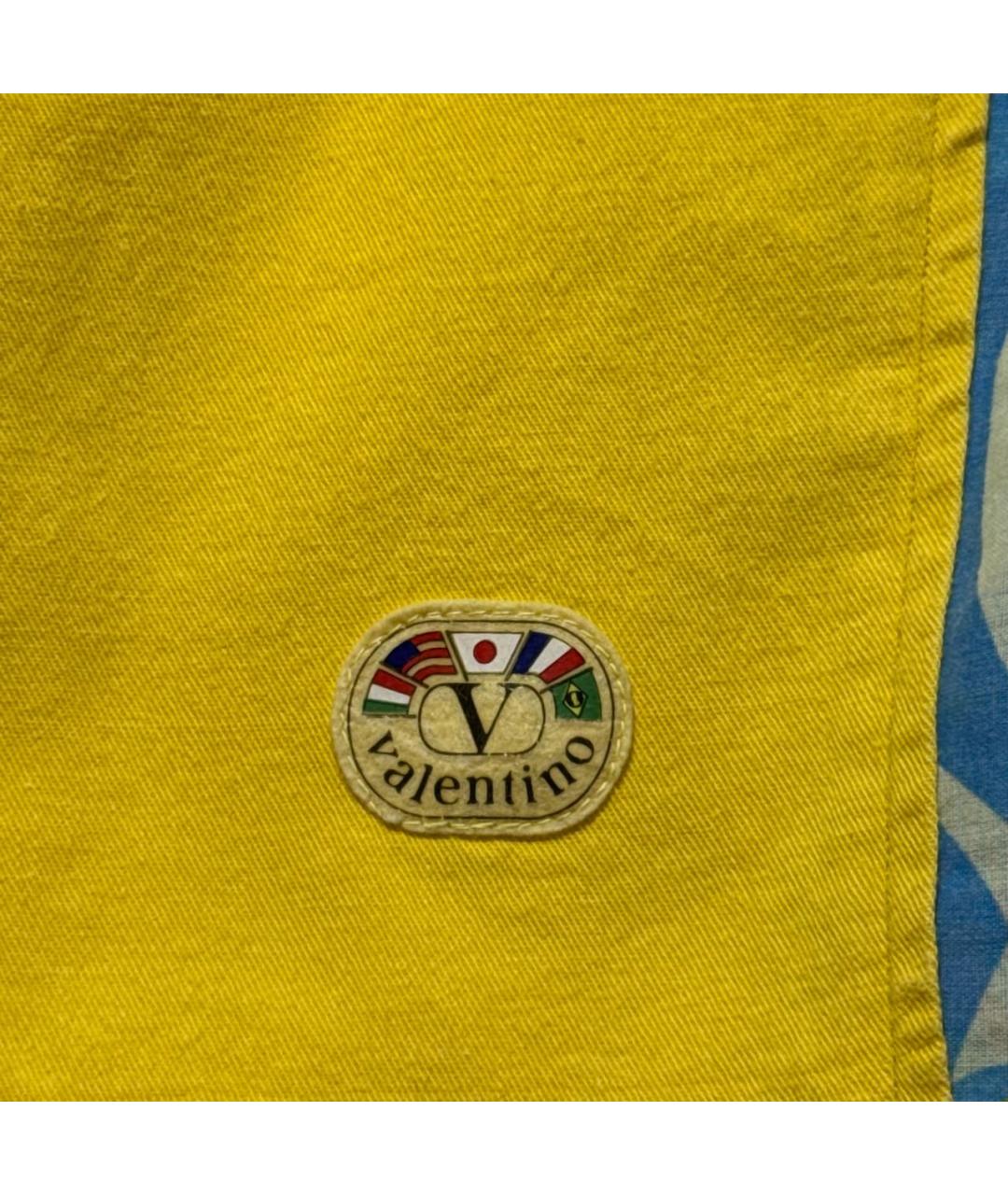 VALENTINO Желтые хлопковые шорты, фото 5