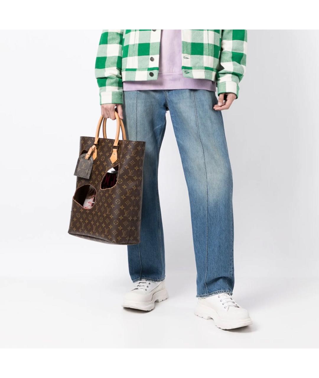 LOUIS VUITTON Коричневая канва сумка тоут, фото 5