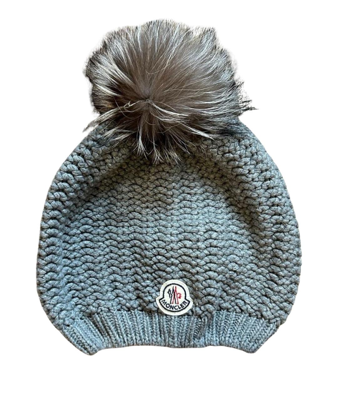 MONCLER Серая шапка, фото 1