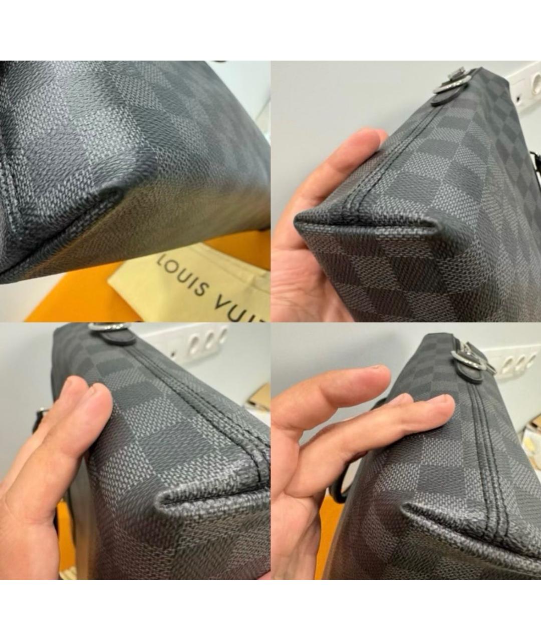 LOUIS VUITTON Черный канва портфель, фото 5