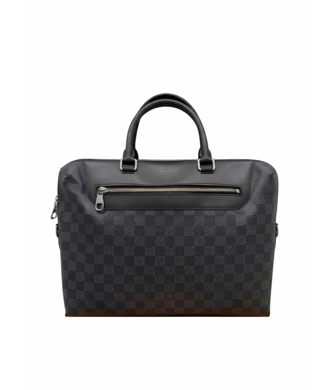 LOUIS VUITTON Черный канва портфель, фото 1