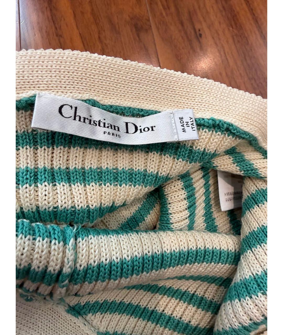 CHRISTIAN DIOR Зеленая хлопковая майка, фото 4