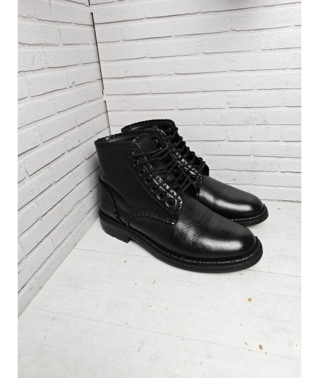 SAINT LAURENT Черные кожаные ботинки, фото 3
