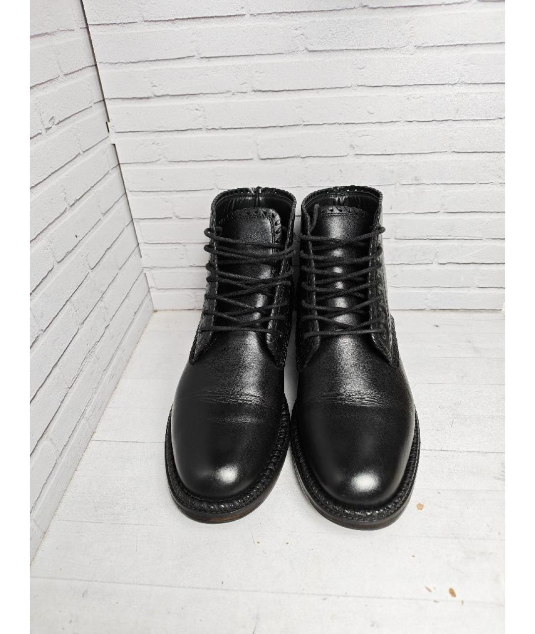 SAINT LAURENT Черные кожаные ботинки, фото 4