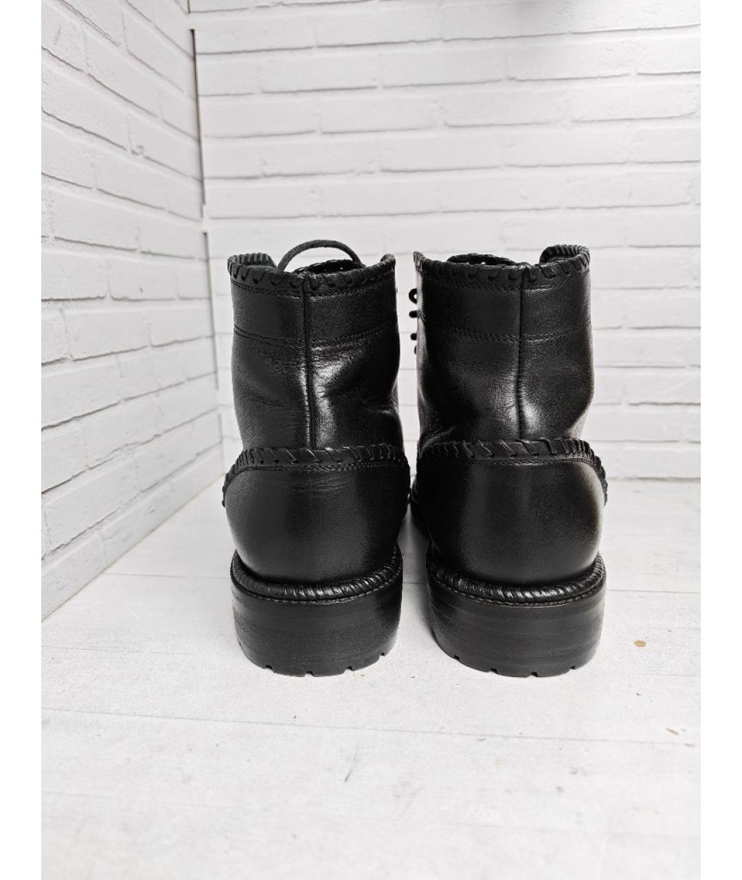 SAINT LAURENT Черные кожаные ботинки, фото 5