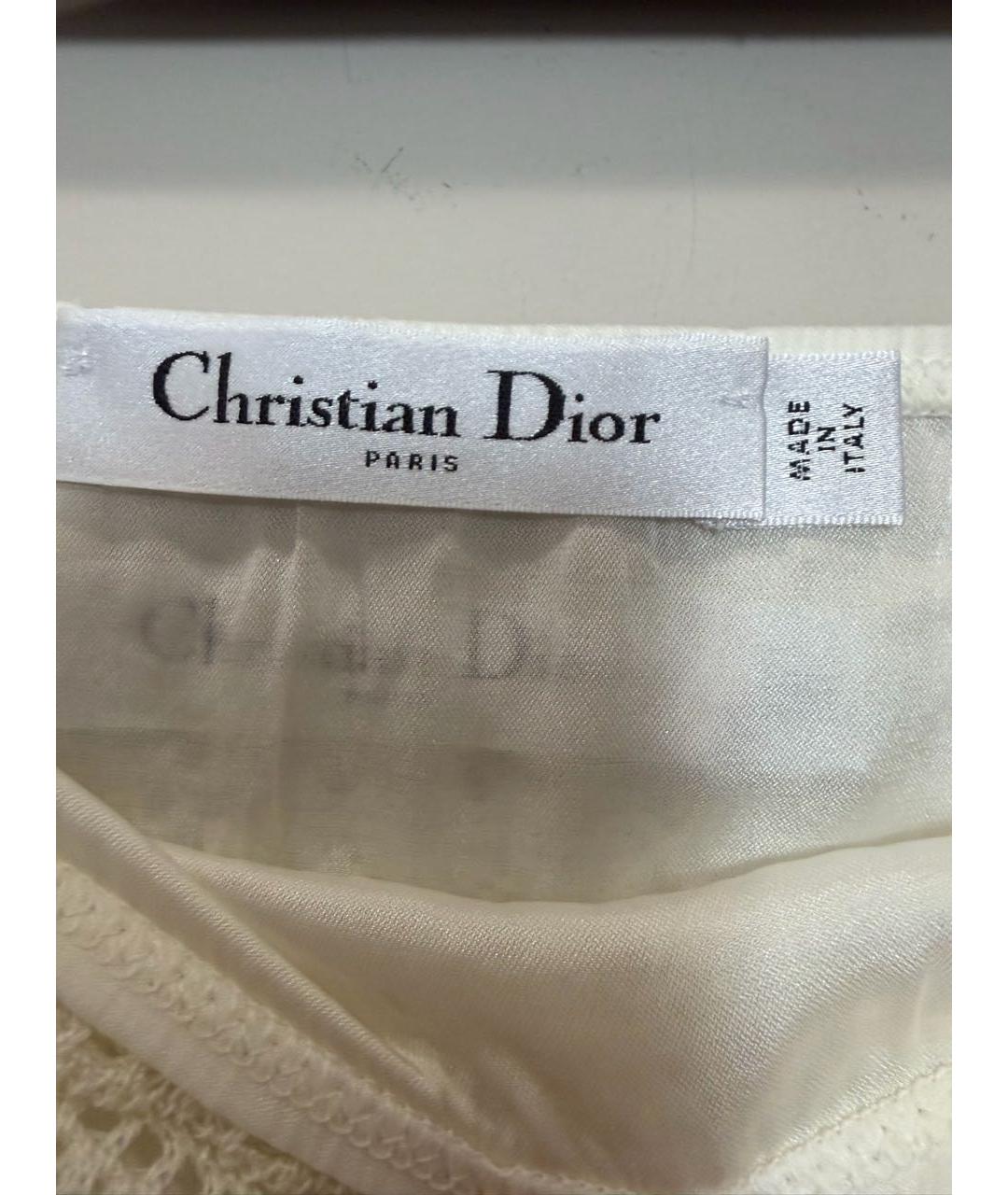 CHRISTIAN DIOR Бежевый хлопковый костюм с юбками, фото 4