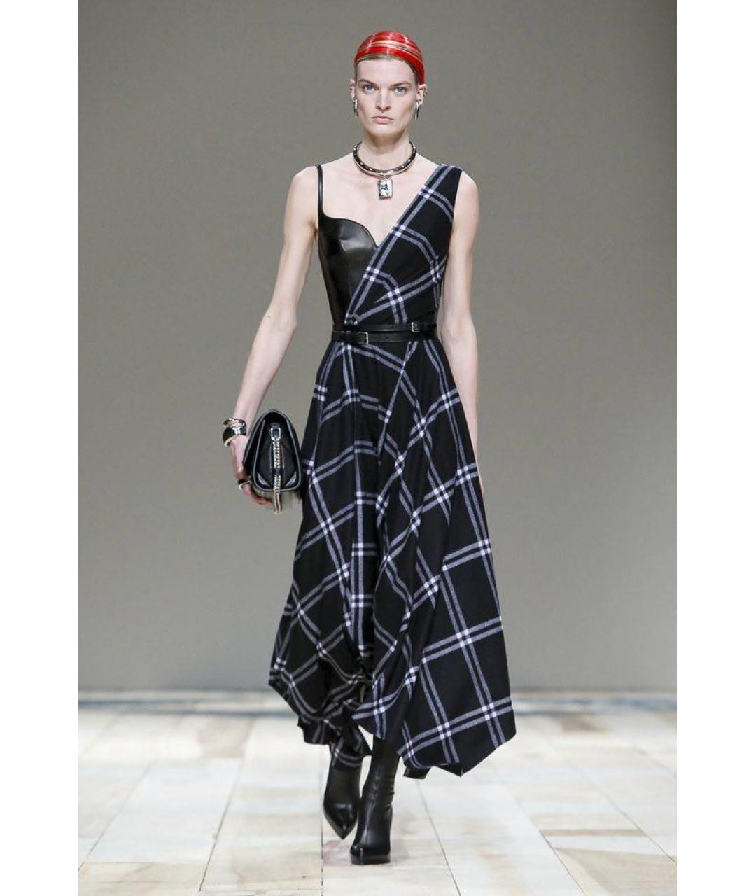 ALEXANDER MCQUEEN Черное шерстяное повседневное платье, фото 5