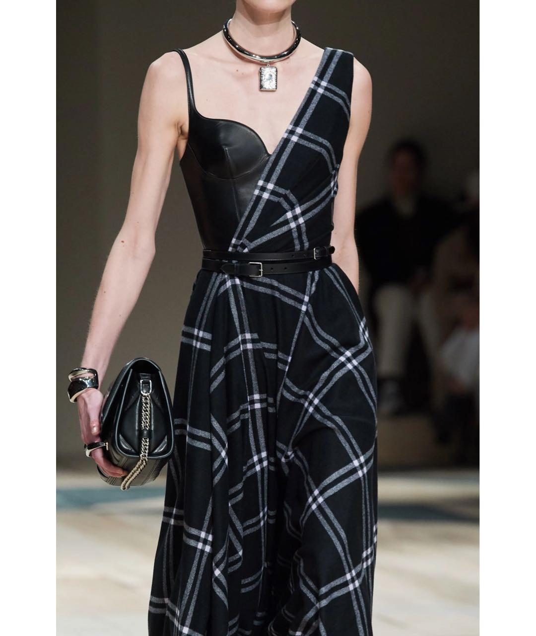 ALEXANDER MCQUEEN Черное шерстяное повседневное платье, фото 6