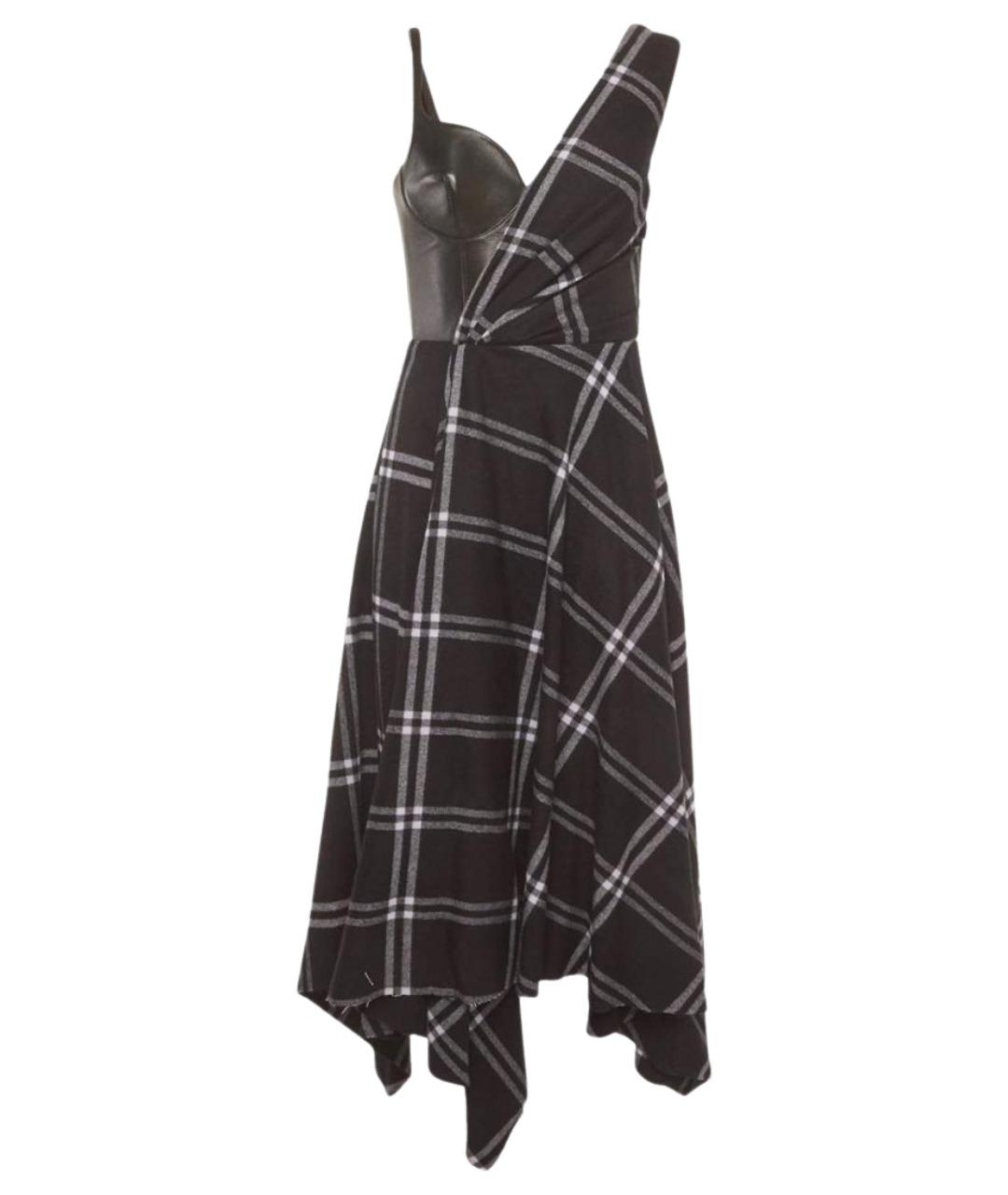 ALEXANDER MCQUEEN Черное шерстяное повседневное платье, фото 1