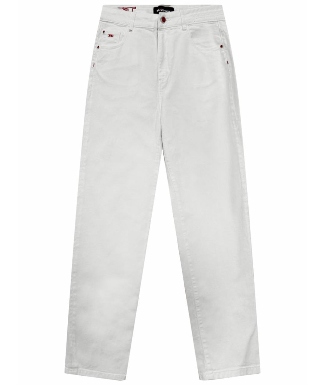KITON Белые хлопко-эластановые джинсы слим, фото 1