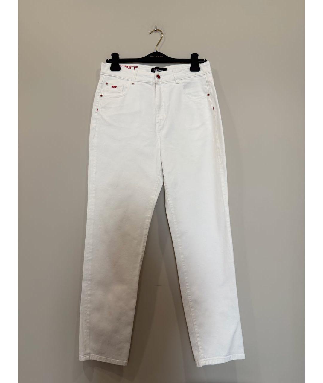 KITON Белые хлопко-эластановые джинсы слим, фото 5