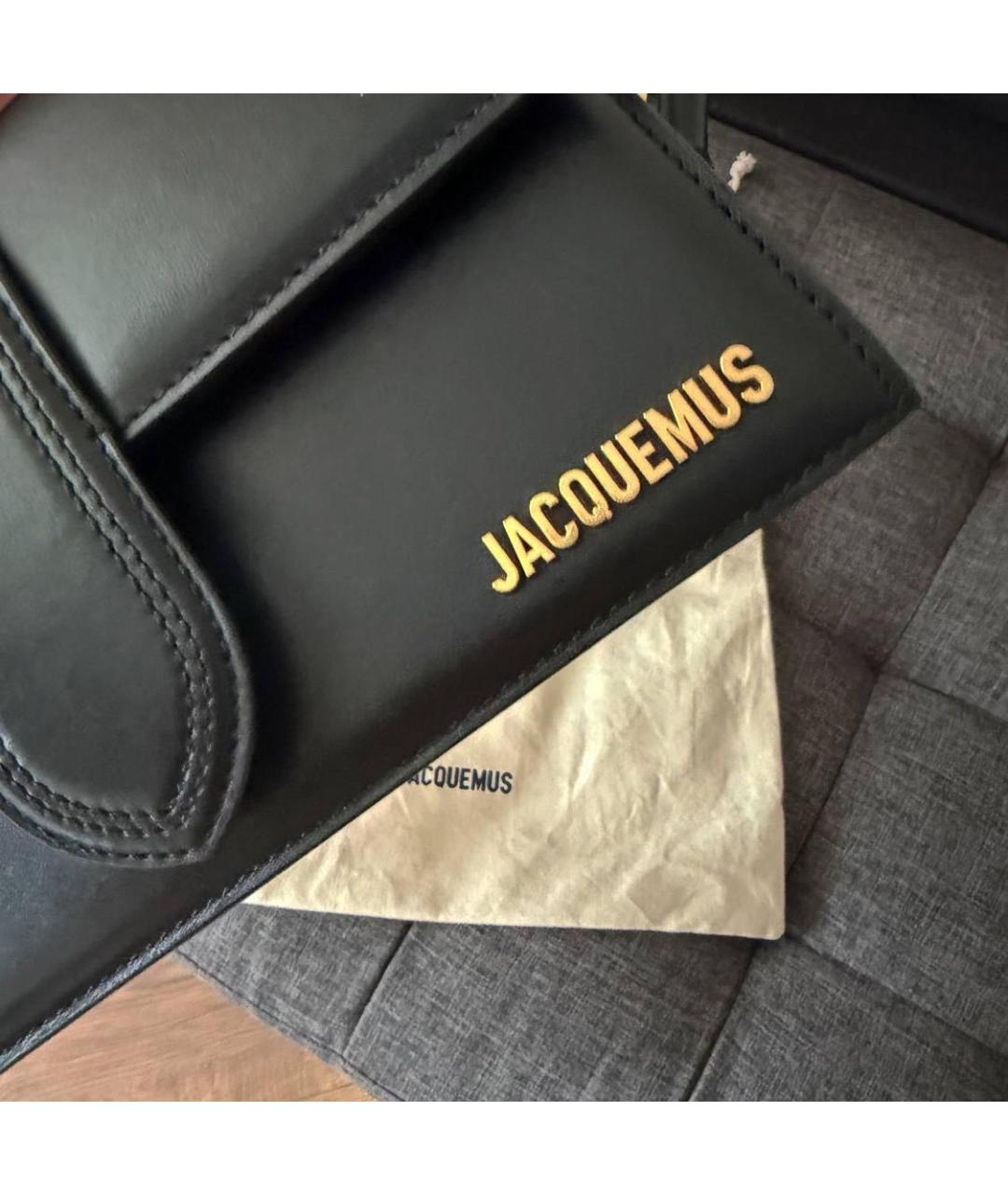 JACQUEMUS Черная кожаная сумка через плечо, фото 7