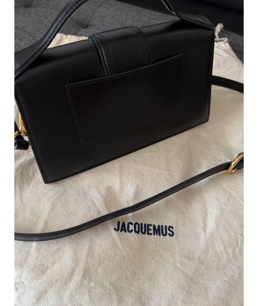 JACQUEMUS Черная кожаная сумка через плечо, фото 4
