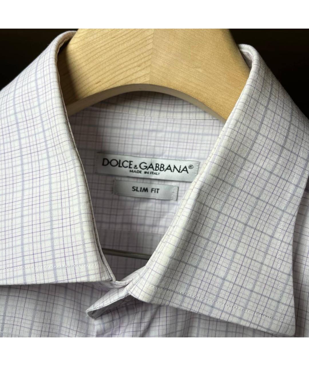 DOLCE&GABBANA Белая хлопковая классическая рубашка, фото 5