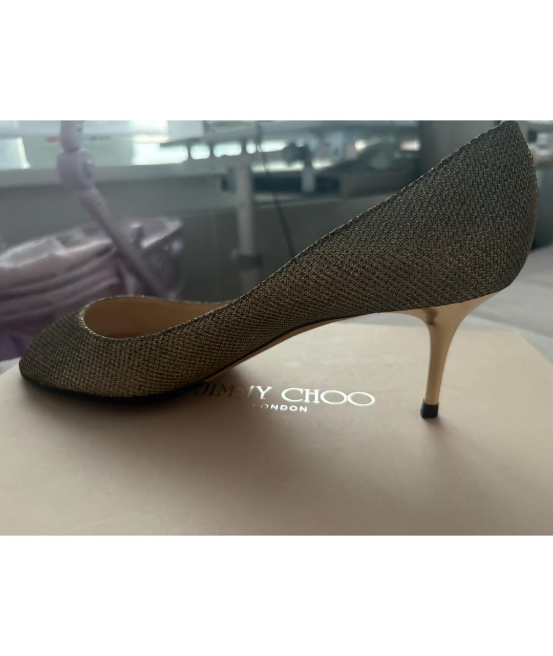 JIMMY CHOO Золотые туфли, фото 9