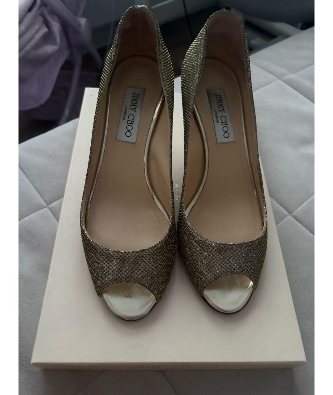 JIMMY CHOO Золотые туфли, фото 2