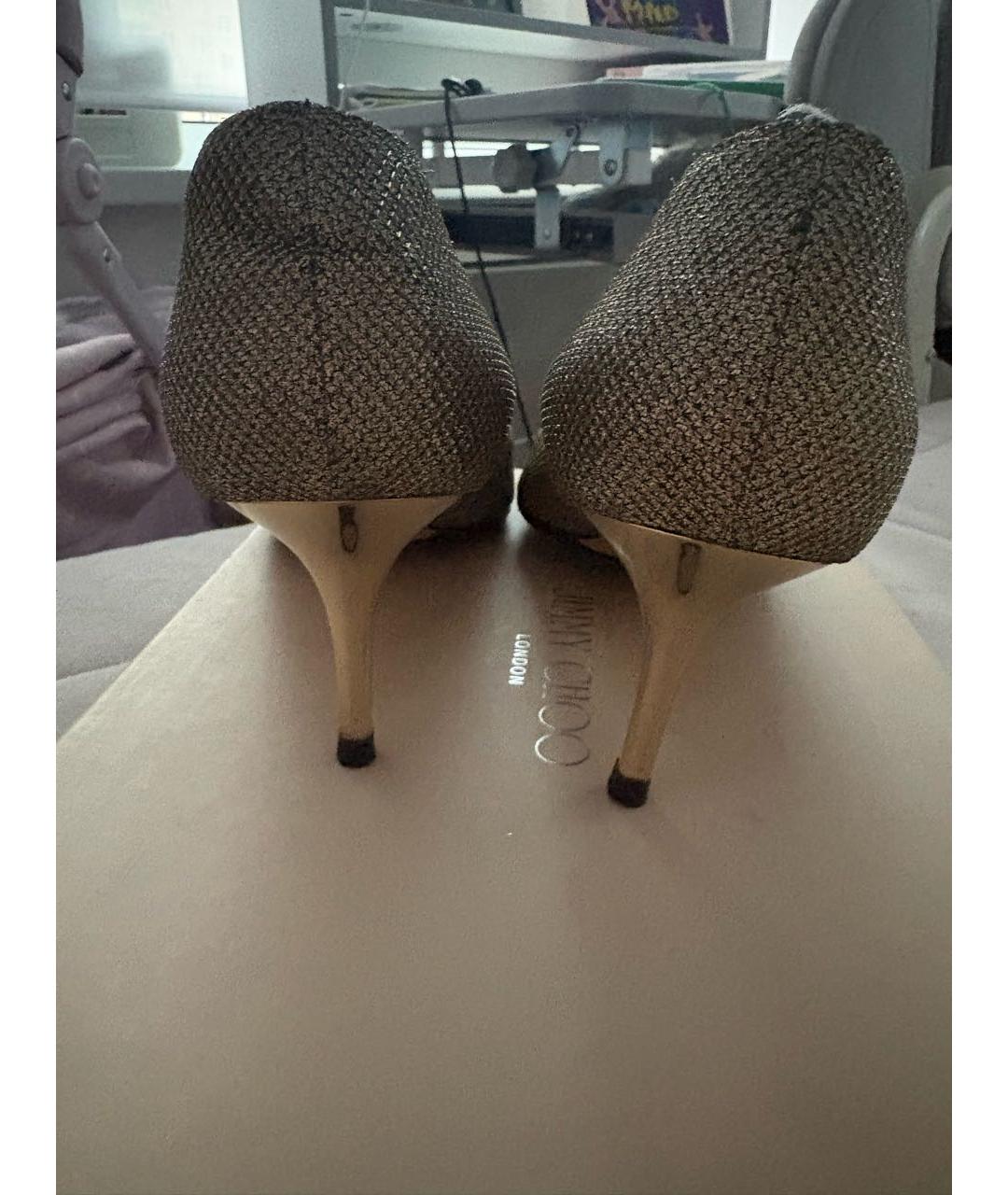JIMMY CHOO Золотые туфли, фото 4