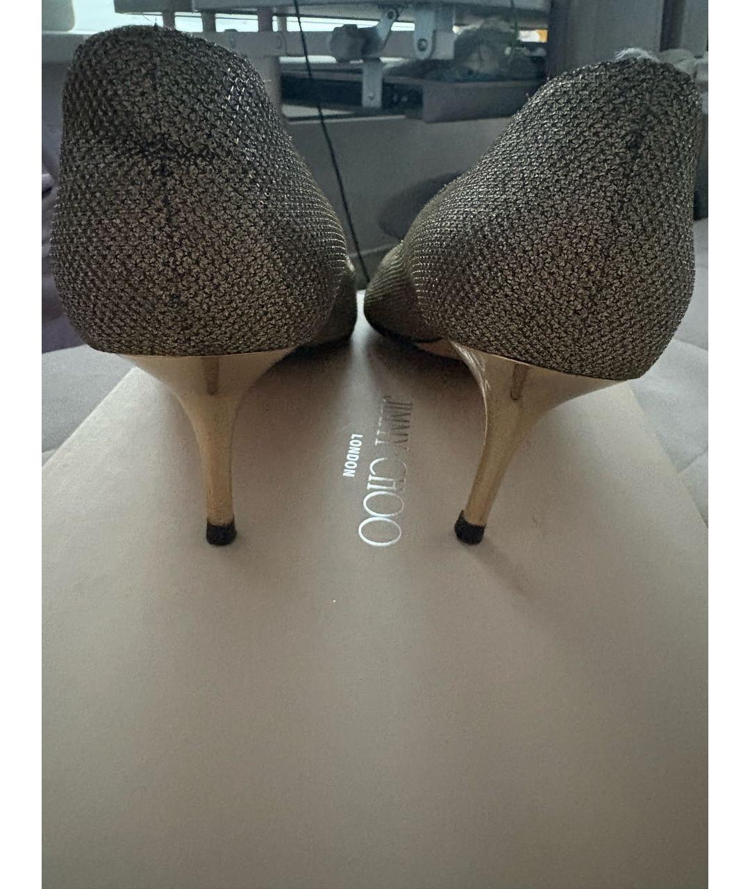 JIMMY CHOO Золотые туфли, фото 5