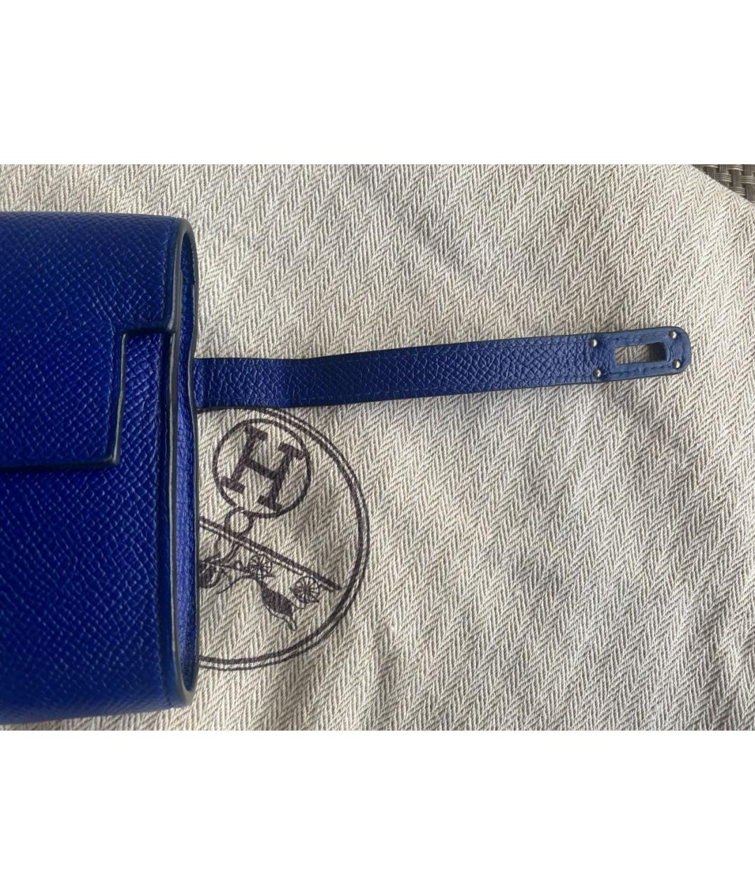 HERMES Синий кожаный кошелек, фото 6