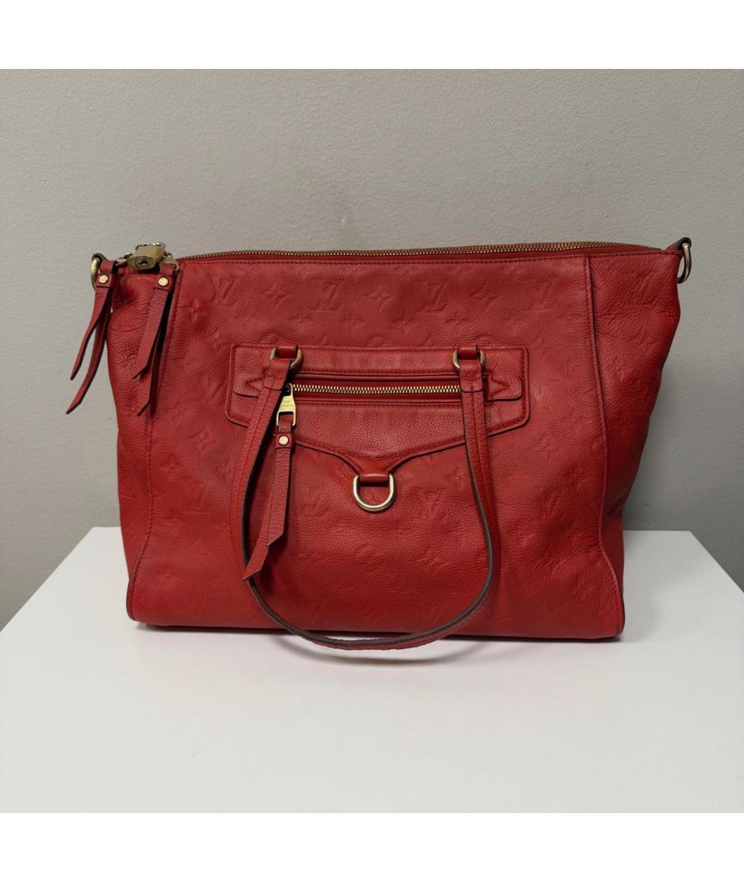 LOUIS VUITTON Красная кожаная сумка с короткими ручками, фото 2