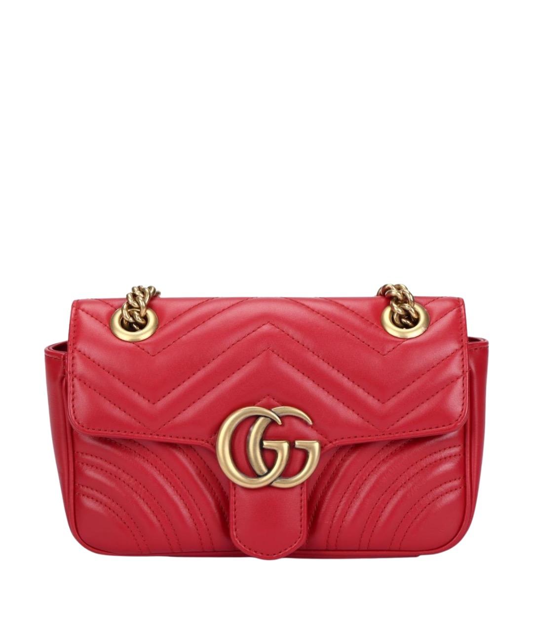 GUCCI Красная кожаная сумка через плечо, фото 1