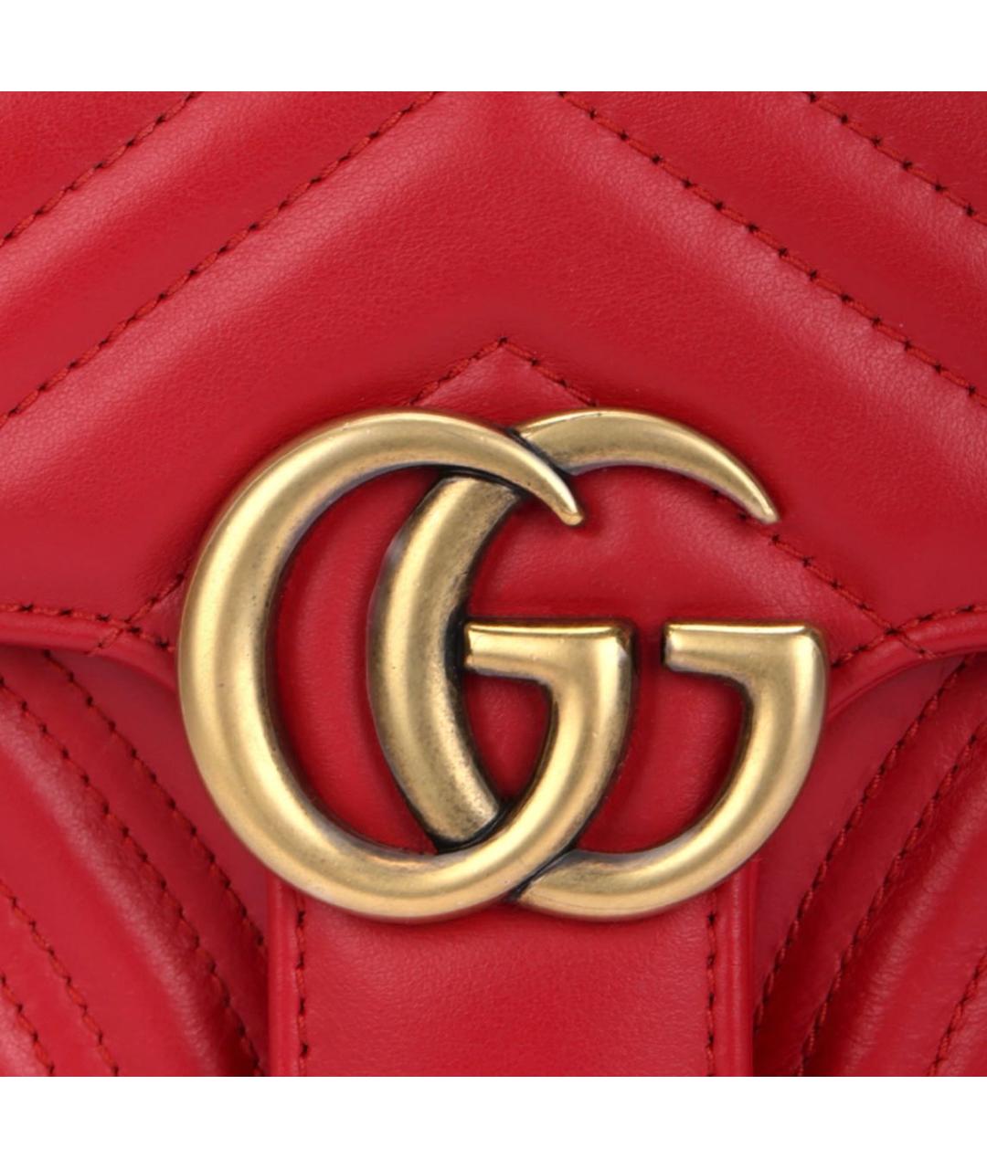 GUCCI Красная кожаная сумка через плечо, фото 4