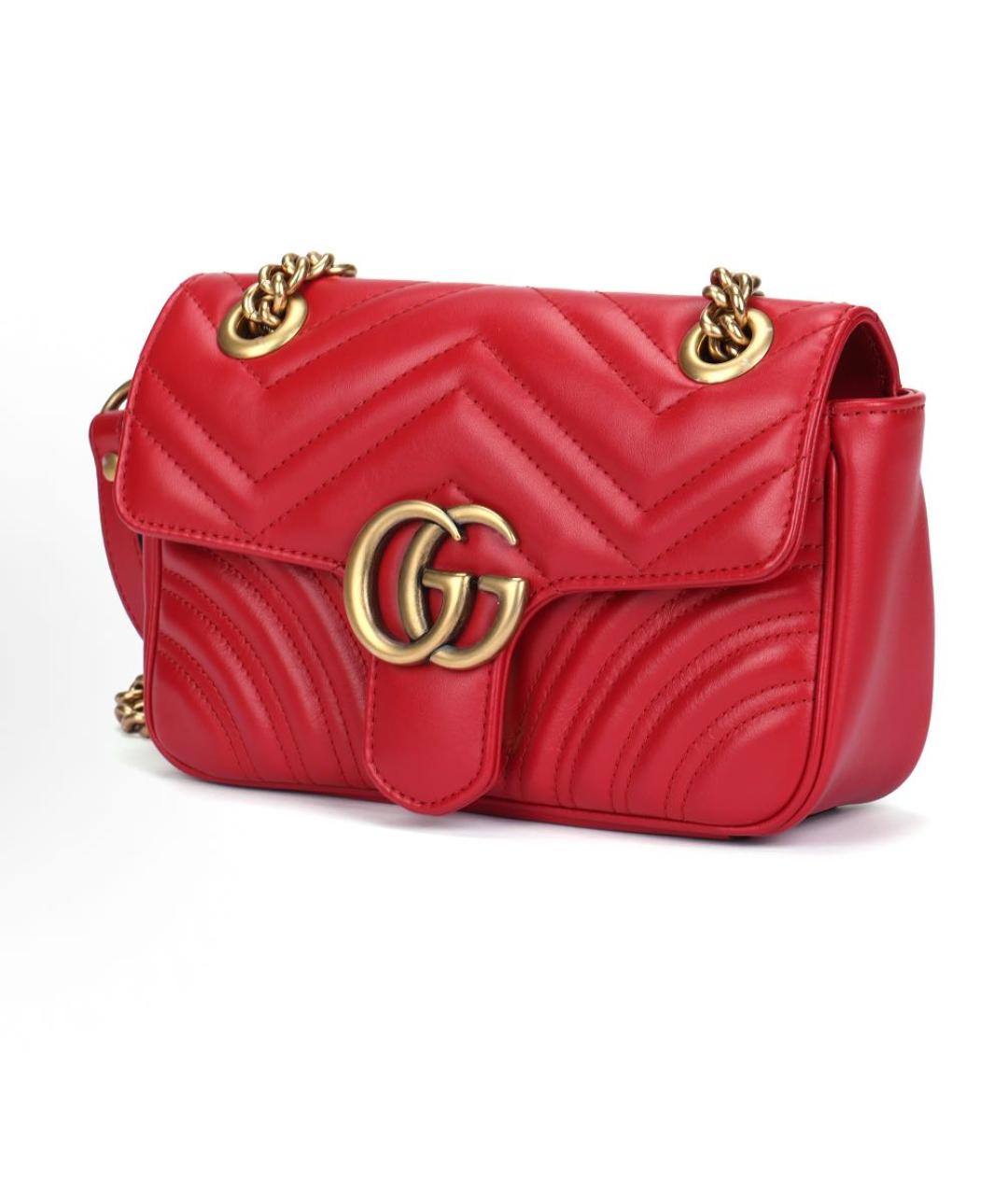 GUCCI Красная кожаная сумка через плечо, фото 2