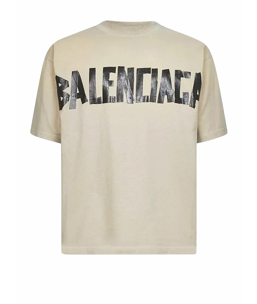 BALENCIAGA Бежевая хлопковая футболка, фото 1