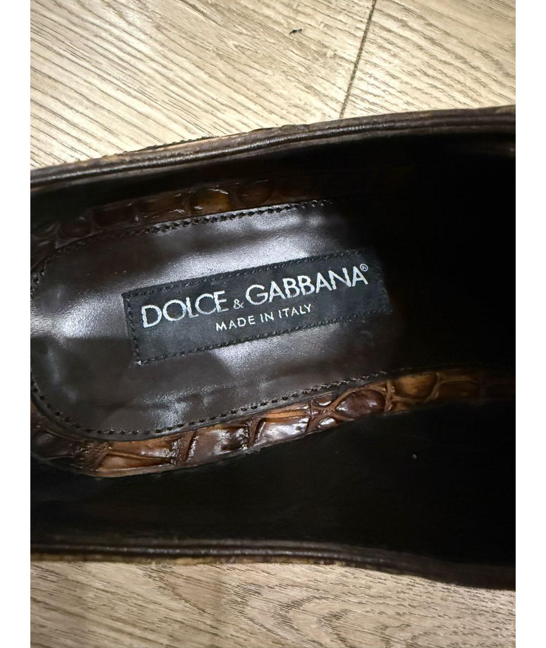DOLCE&GABBANA Коричневые туфли из экзотической кожи, фото 5