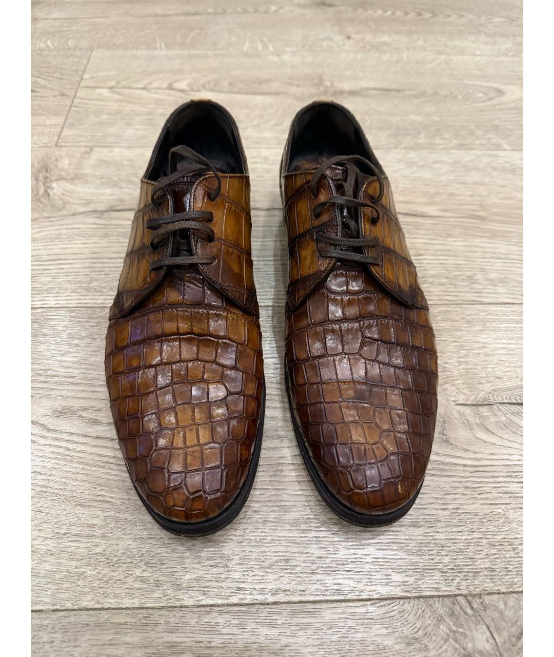 DOLCE&GABBANA Коричневые туфли из экзотической кожи, фото 2