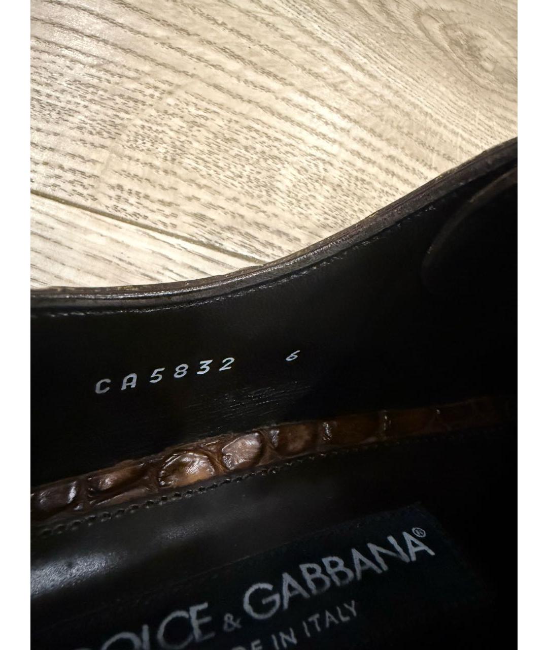 DOLCE&GABBANA Коричневые туфли из экзотической кожи, фото 6